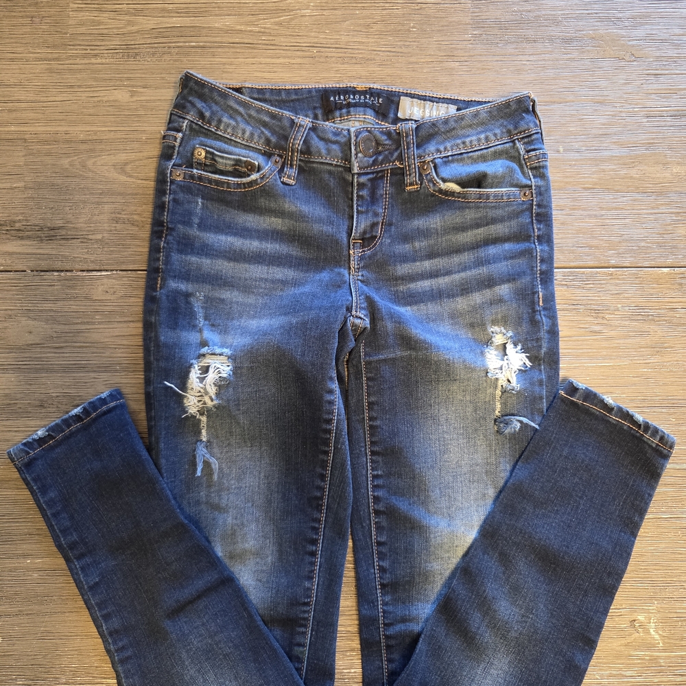 Aeropostale Dark Blue Jeggings Size 0 Short